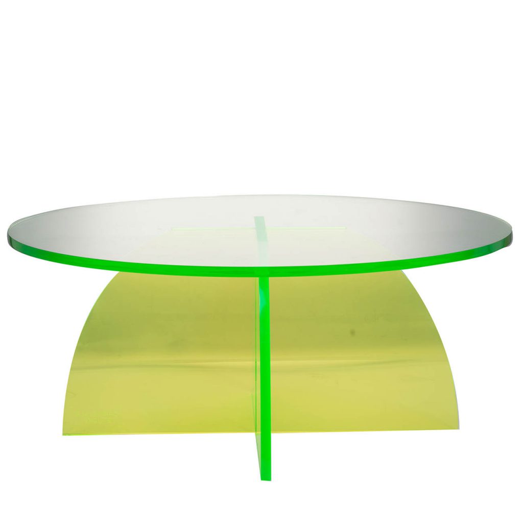 A&B Home Callie 30" x 13" Bundle of 3 Round Green Acrylic Coffee Table