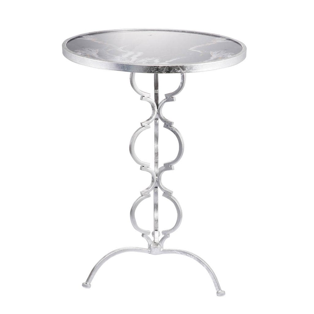 A&B Home Chairman 17" x 24" Bundle of 17 Round Silver Side Table