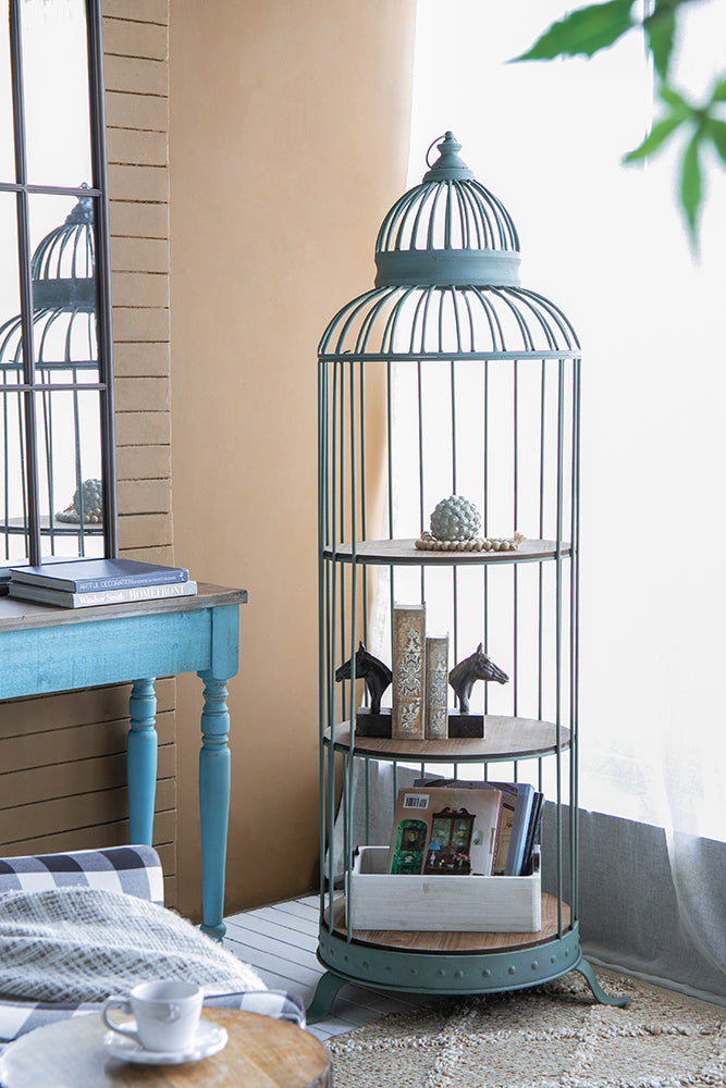 A&B Home Charlotte 26" x 67" Bundle of 8 Birdcage Antique Nickel Metal Frame Three-Tiered Shelves