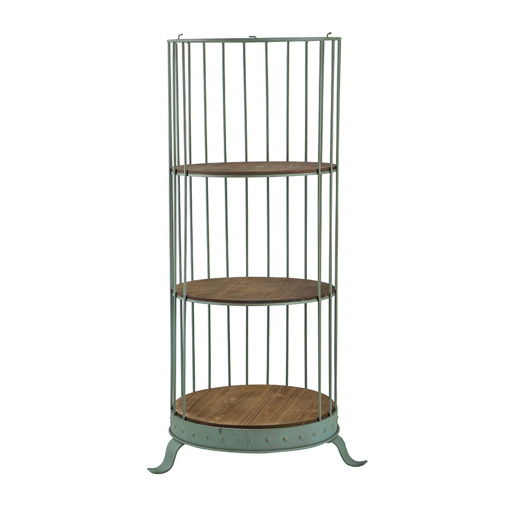 A&B Home Charlotte 26" x 67" Bundle of 8 Birdcage Antique Nickel Metal Frame Three-Tiered Shelves