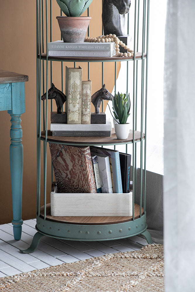 A&B Home Charlotte 26" x 67" Bundle of 9 Birdcage Antique Nickel Metal Frame Three-Tiered Shelves