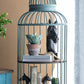 A&B Home Charlotte 26" x 67" Bundle of 9 Birdcage Antique Nickel Metal Frame Three-Tiered Shelves