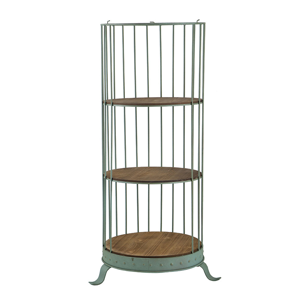A&B Home Charlotte 26" x 67" Bundle of 9 Birdcage Antique Nickel Metal Frame Three-Tiered Shelves