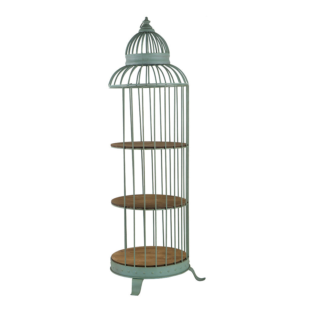 A&B Home Charlotte 26" x 67" Bundle of 9 Birdcage Antique Nickel Metal Frame Three-Tiered Shelves