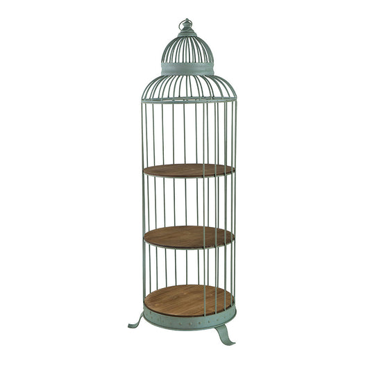 A&B Home Charlotte 26" x 67" Bundle of 9 Birdcage Antique Nickel Metal Frame Three-Tiered Shelves