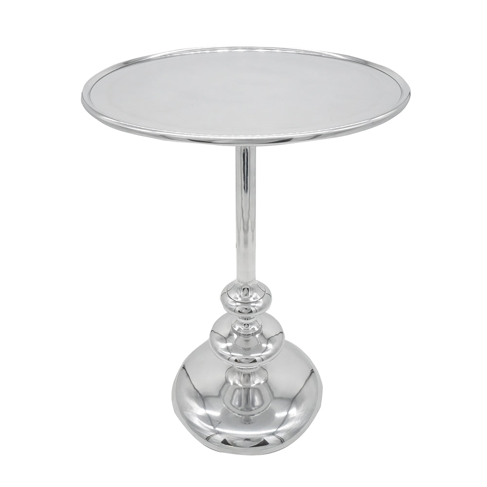 A&B Home Cheshire 16" x 23" Bundle of 16 Round Aluminum Tabletop With Aluminum Side Table