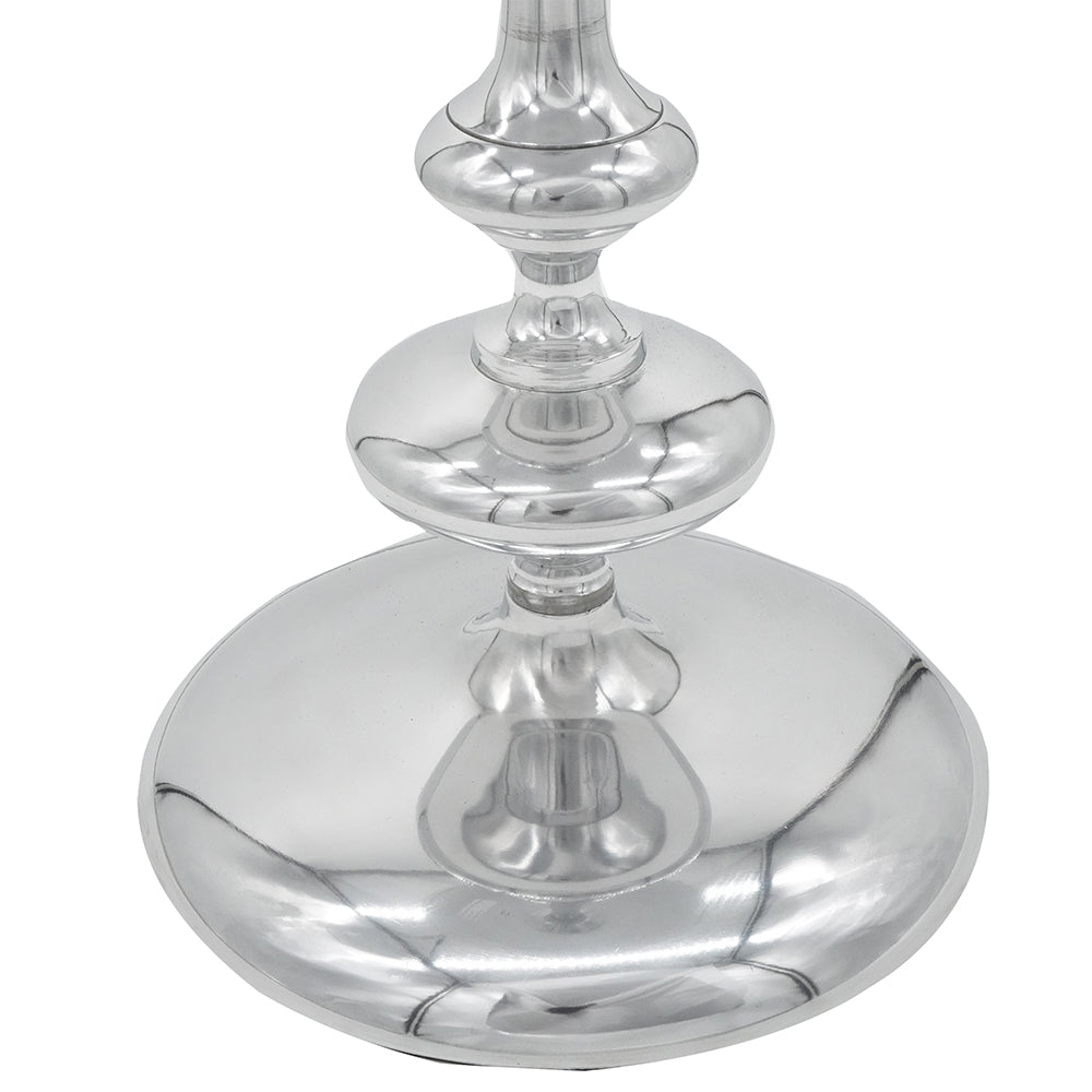 A&B Home Cheshire 16" x 23" Bundle of 18 Round Aluminum Tabletop With Aluminum Side Table