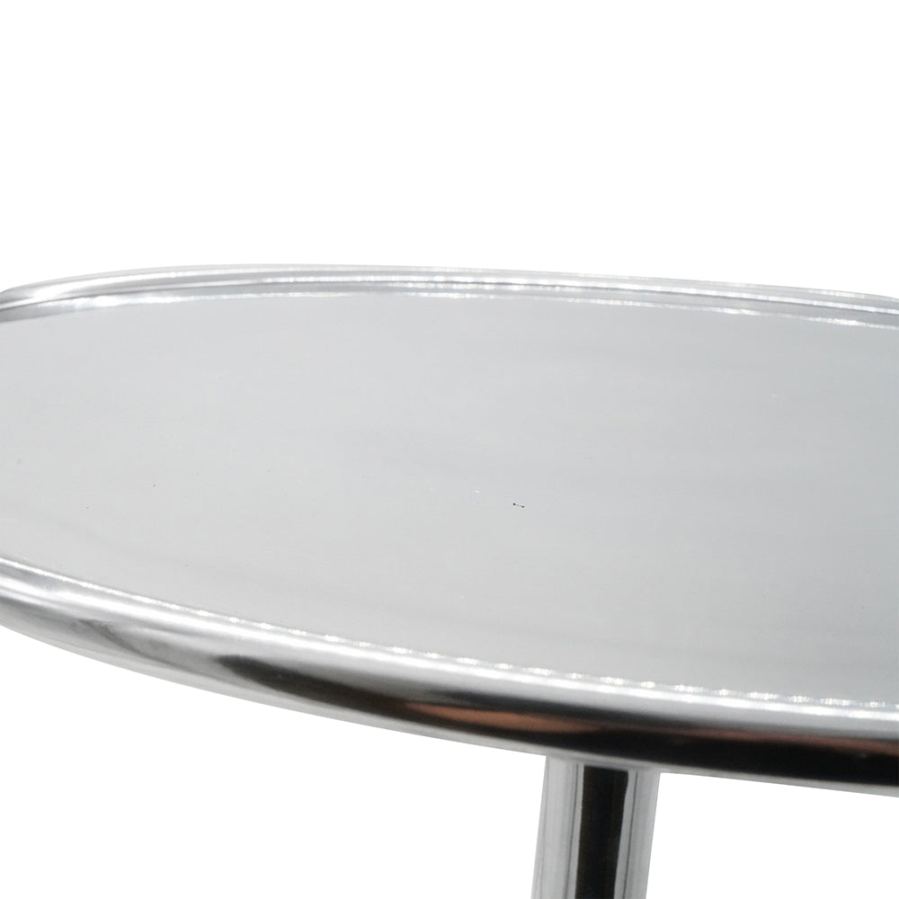 A&B Home Cheshire 16" x 23" Bundle of 18 Round Aluminum Tabletop With Aluminum Side Table