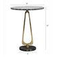 A&B Home Cintra 16" x 22" Bundle of 17 Black and White Marble Tabletop With Gold Legs Accent Table