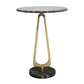 A&B Home Cintra 16" x 22" Bundle of 17 Black and White Marble Tabletop With Gold Legs Accent Table
