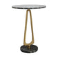 A&B Home Cintra 16" x 22" Bundle of 17 Black and White Marble Tabletop With Gold Legs Accent Table