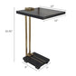 A&B Home Darush 13" x 22" Bundle of 12 C-Shaped Black Marble With Gold Accent Side Table