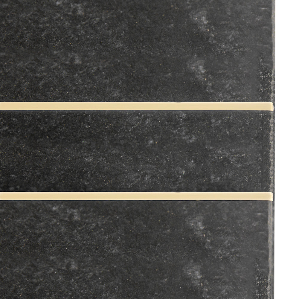 A&B Home Darush 13" x 22" Bundle of 12 C-Shaped Black Marble With Gold Accent Side Table