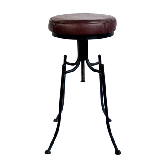 A&B Home Dorsett 14" x 26" Bundle of 15 Round Black Sleek Design Bar Stool With Burgundy Leather