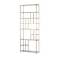 A&B Home Etagere 30" x 79" Bundle of 5 Rectangular Champagne Gold Metal Frame Six-Tiered Glass Shelves