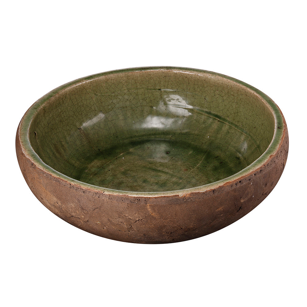 A&B Home Ever 15" Bundle of 29 Round Two-Toned Brown Ceramic Serving Bowl