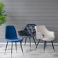 A&B Home Fausta 17" x 35" Set of Four Bundle of 8 Blue Dining Chairs With Sleek Black Metallic Legs