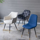 A&B Home Fausta 17" x 35" Set of Four Bundle of 8 Blue Dining Chairs With Sleek Black Metallic Legs