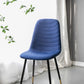 A&B Home Fausta 17" x 35" Set of Four Bundle of 8 Blue Dining Chairs With Sleek Black Metallic Legs