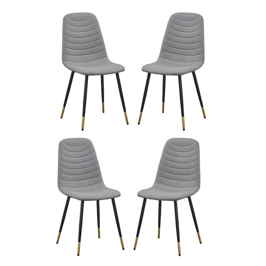 A&B Home Fausta 17" x 35" Set of Four Bundle of 8 Gray Dining Chairs With Sleek Black Metallic Legs