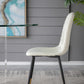 A&B Home Fausta 17" x 35" Set of Four Bundle of 8 White Dining Chairs With Sleek Black Metallic Legs