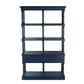 A&B Home Gerald 51" x 82" Bundle of 3 Rectangular Four-Tier Navy Blue Distressed Double Drawers Shelving