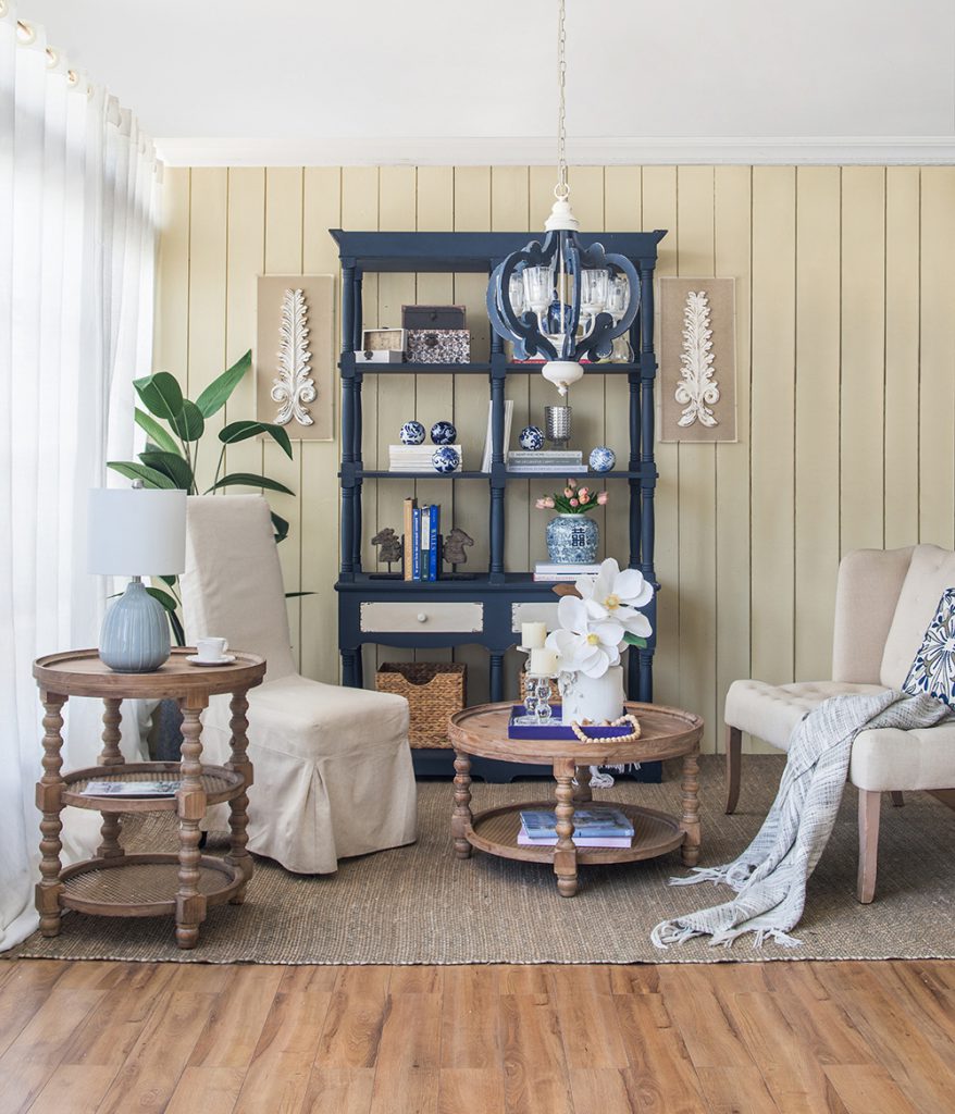 A&B Home Gerald 51" x 82" Bundle of 3 Rectangular Four-Tier Navy Blue Distressed Double Drawers Shelving