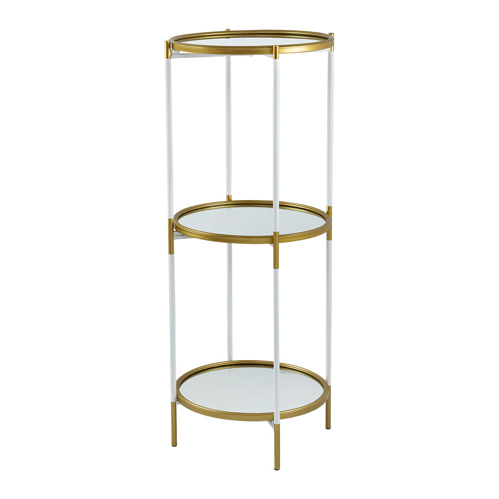 A&B Home Hannes 6" x 40" Bundle of 13 Round 3-Tier Gold and White Shelving