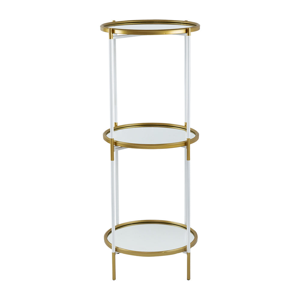 A&B Home Hannes 6" x 40" Bundle of 13 Round 3-Tier Gold and White Shelving