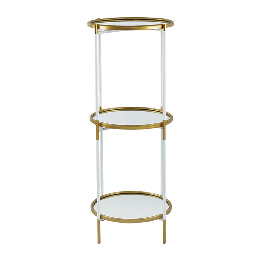 A&B Home Hannes 6" x 40" Bundle of 13 Round 3-Tier Gold and White Shelving