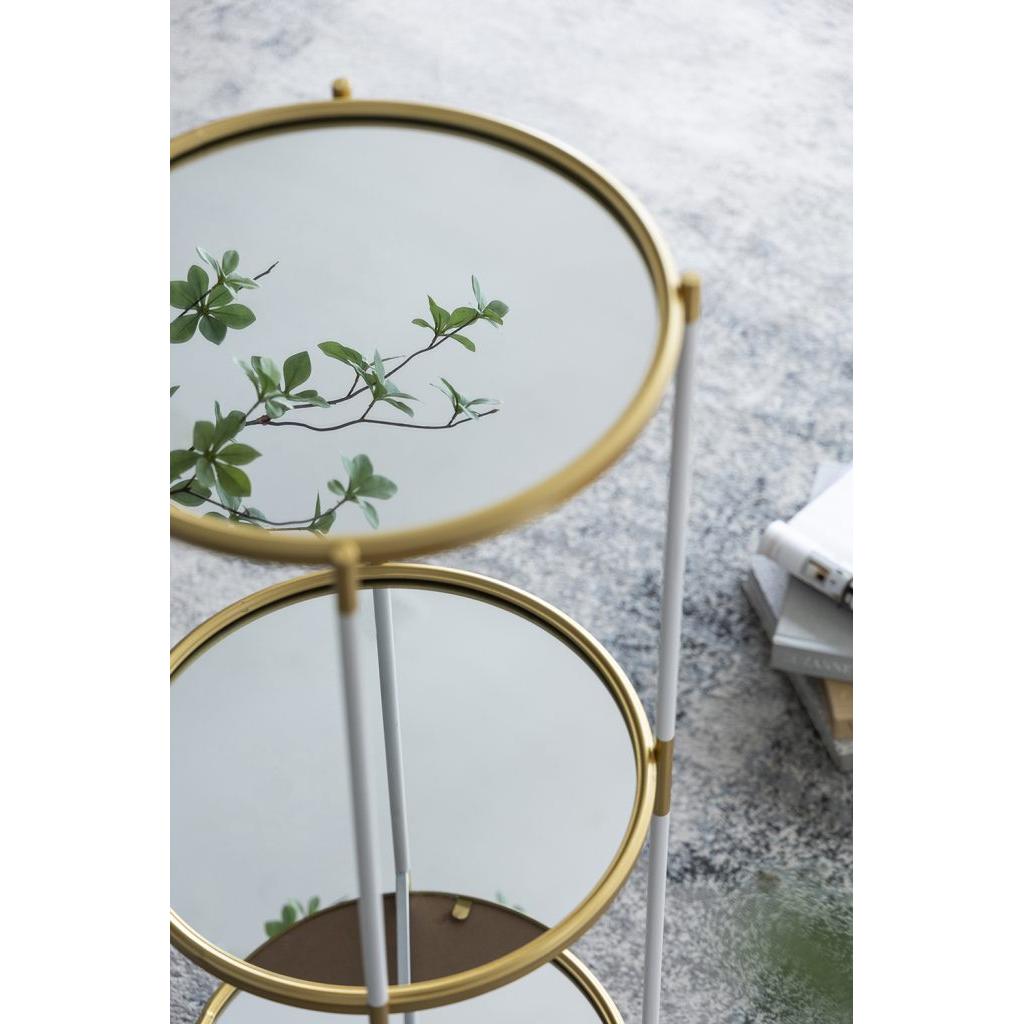 A&B Home Hannes 6" x 40" Bundle of 15 Round 3-Tier Gold and White Shelving