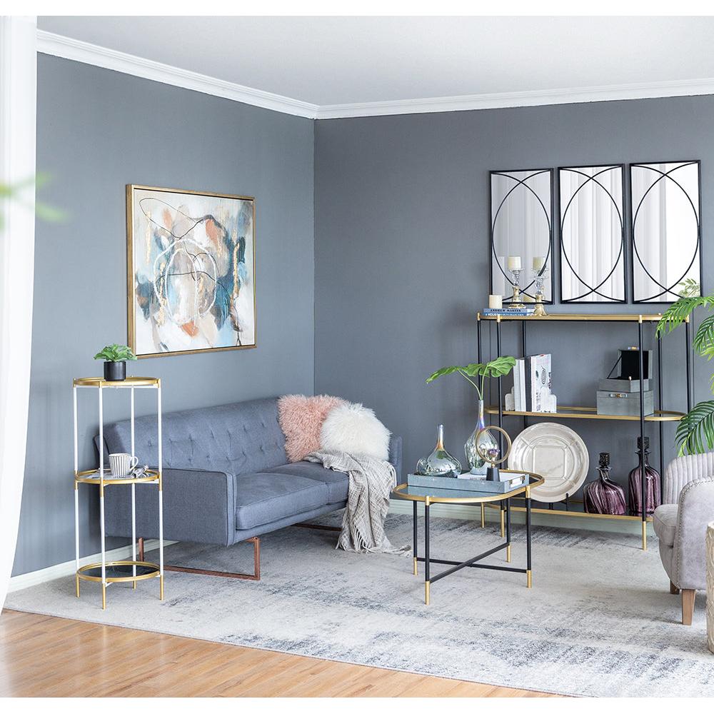 A&B Home Hannes 6" x 40" Bundle of 15 Round 3-Tier Gold and White Shelving