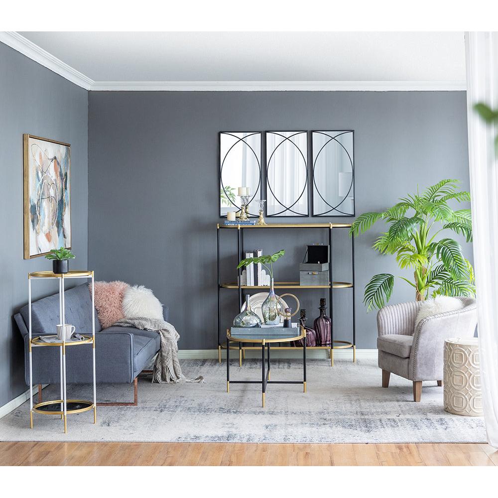 A&B Home Hannes 6" x 40" Bundle of 15 Round 3-Tier Gold and White Shelving