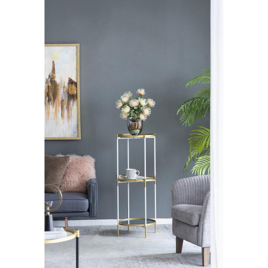 A&B Home Hannes 6" x 40" Bundle of 15 Round 3-Tier Gold and White Shelving