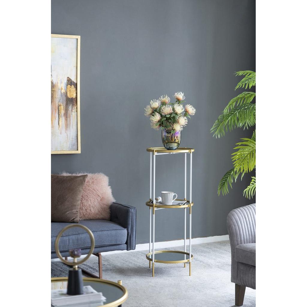 A&B Home Hannes 6" x 40" Bundle of 15 Round 3-Tier Gold and White Shelving