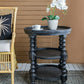 A&B Home Hilton Head 24" x 25" Bundle of 10 Round Three-Tier Black Wood Rattan Side Table