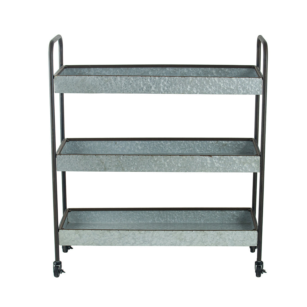 A&B Home Homestead 35" x 40" Bundle of 15 Three-Tier Design Black Finish Galvanized Shelving