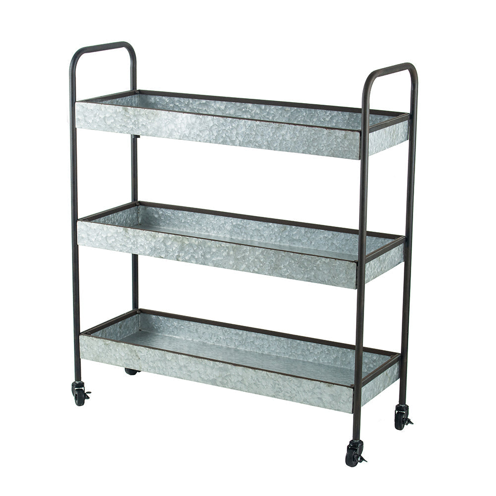 A&B Home Homestead 35" x 40" Bundle of 15 Three-Tier Design Black Finish Galvanized Shelving