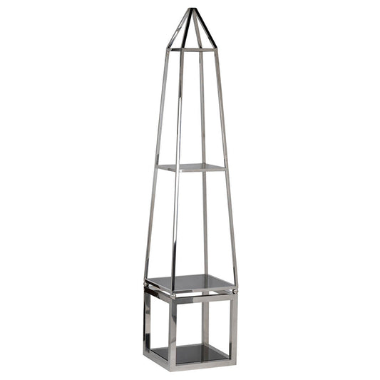 A&B Home Hovatter 15" x 71" Bundle of 7 Silver and Black Stainless Steel Frame Three-Tiered Stainless Steel Shelves