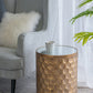 A&B Home Imelda 17" x 20" Bundle of 17 Drum-Shaped Bronze Metal Side Table With Honeycomb Pattern