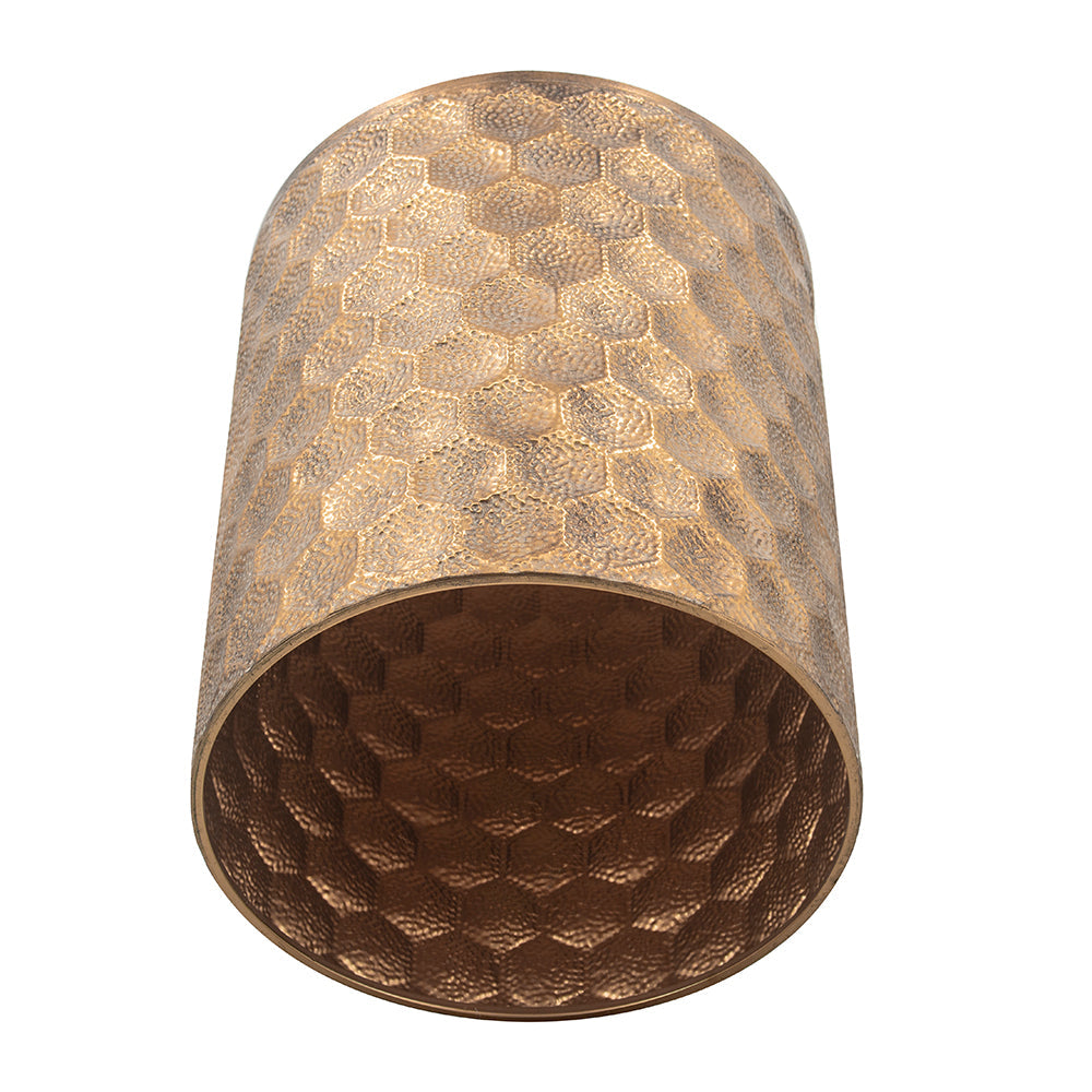 A&B Home Imelda 17" x 20" Bundle of 18 Drum-Shaped Bronze Metal Side Table With Honeycomb Pattern