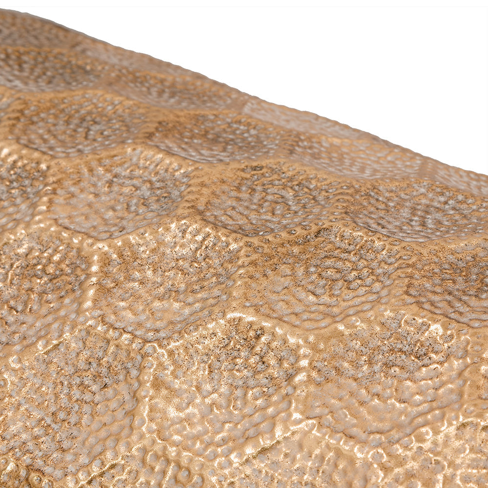 A&B Home Imelda 17" x 20" Bundle of 18 Drum-Shaped Bronze Metal Side Table With Honeycomb Pattern