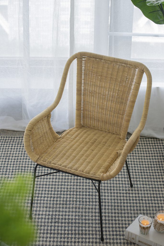 A&B Home Januar 26" x 34" Bundle of 12 Light Brown Rattan Chair