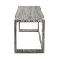 A&B Home Janus Set of 2 Bundle of 9 Gray and Ivory Rectangular Graphic Pattern Nested Table