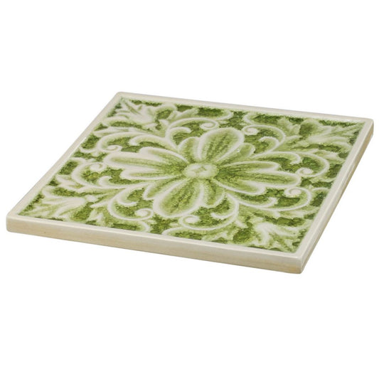 A&B Home Kelly Fleur 10" Bundle of 73 Square-Shaped Green Ceramic Decorative Plate
