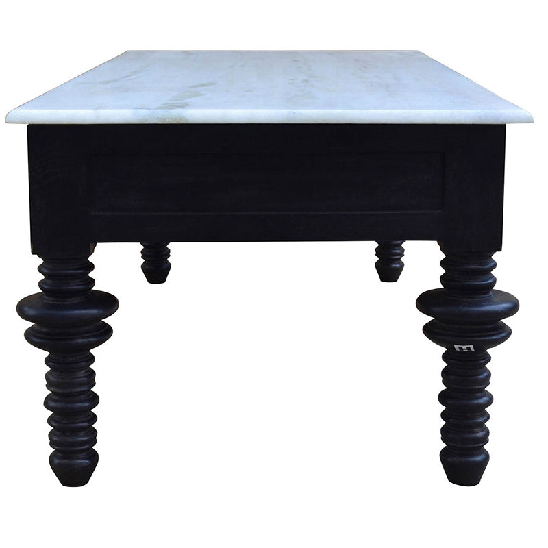 A&B Home Kincsem 47" x 24" Bundle of 5 Rectangular White Marble Tabletop With Wood BaseCoffee Table