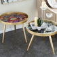 A&B Home Livonia 24" x 19" Bundle of 17 Round Marble Black Tabletop With Tri Leg Gold Side Table