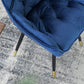 A&B Home Luppino 24" x 34" Set of Two Bundle of 7 Tufted Blue Velvet Dining Chairs