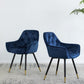 A&B Home Luppino 24" x 34" Set of Two Bundle of 7 Tufted Blue Velvet Dining Chairs