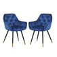 A&B Home Luppino 24" x 34" Set of Two Bundle of 7 Tufted Blue Velvet Dining Chairs